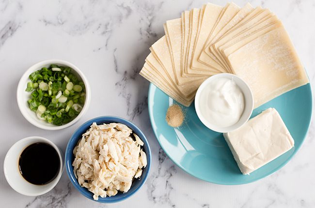 wonton wrappers and other ingredients