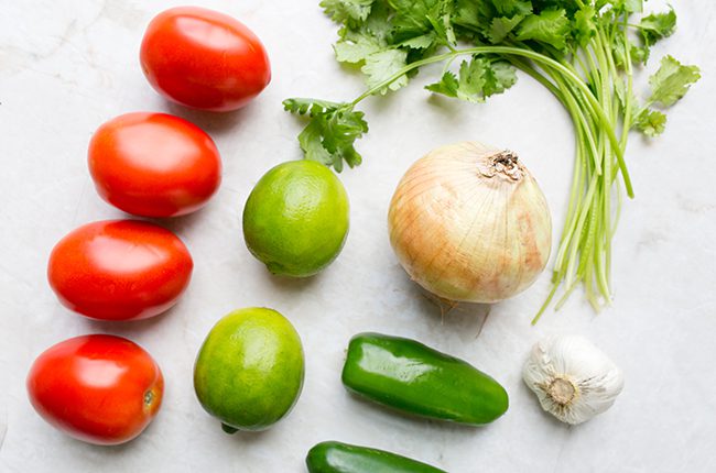 ingredients to make fresh salsa