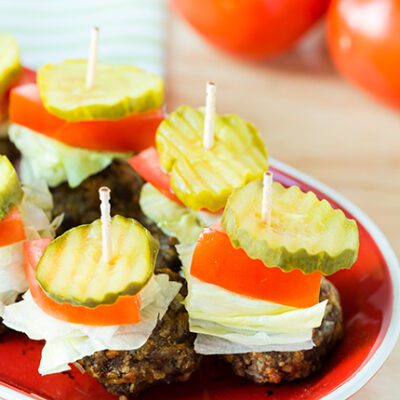 Low-Carb Cheeseburger Skewers