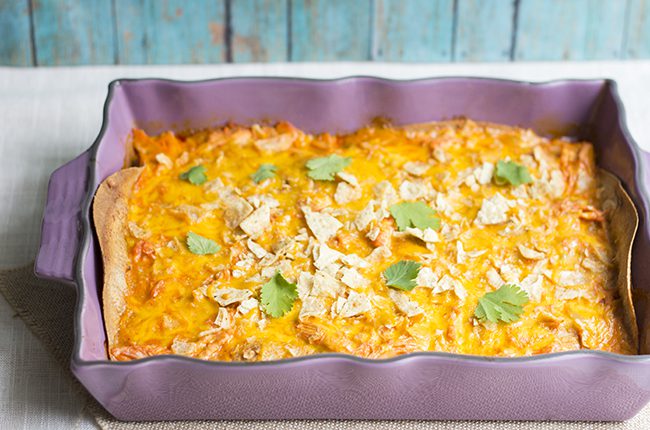 Skinny Chicken Enchilada Bake