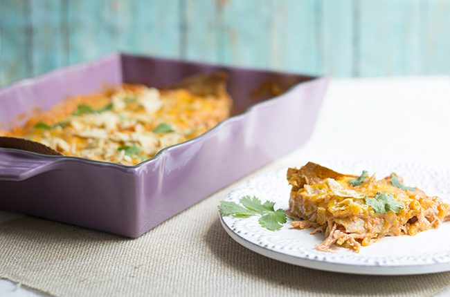 Skinny Chicken Enchilada Bake