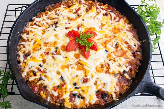 Burrito skillet on cooling rack