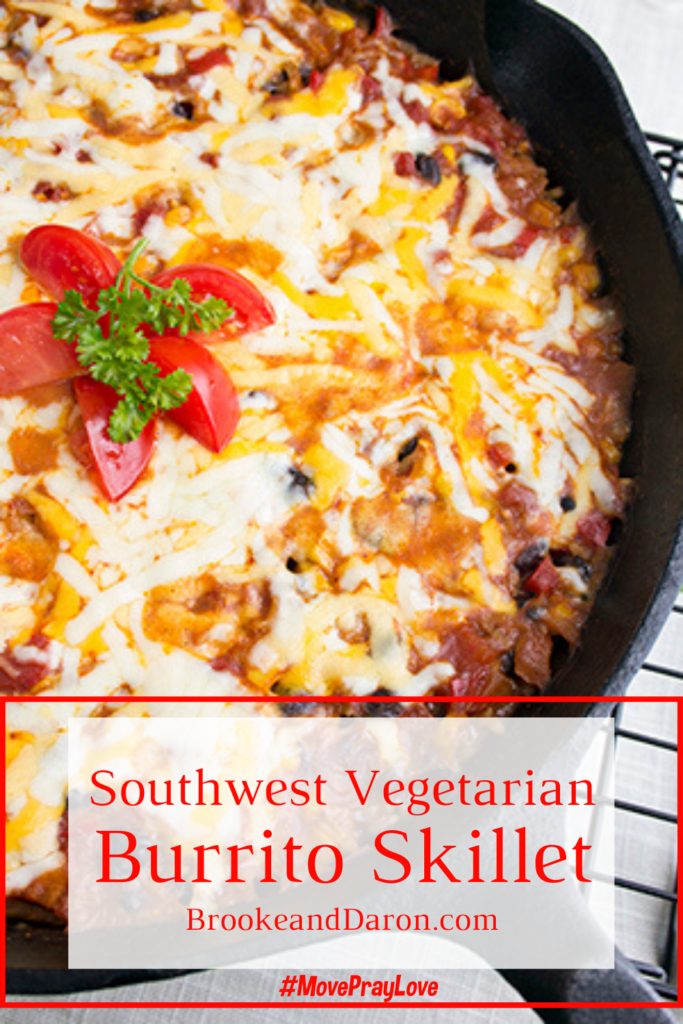 Large skillet with beans rice and tomatoes