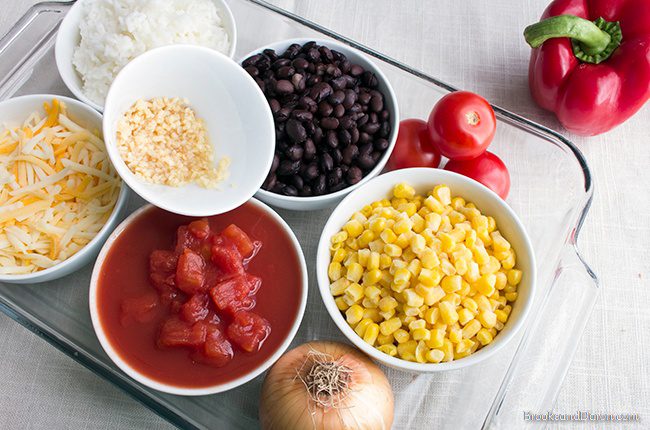 Ingredients for burrito skillet