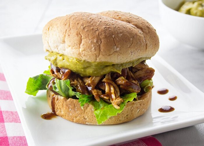 image of barbecue Chicken sandwich with jalapeno spread