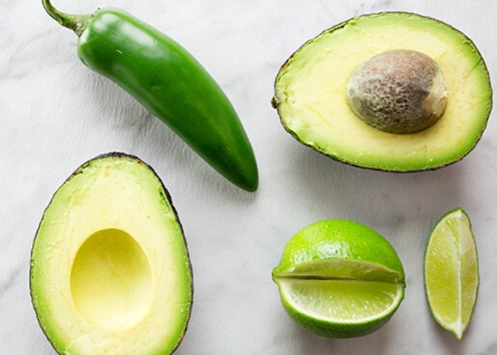 image of avocado, lime, and jalapeno