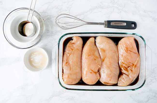 chicken in a casserole dish