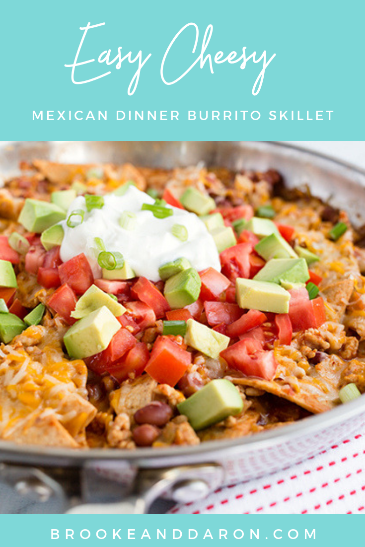 Easy Cheesy Mexican Dinner Burrito Skillet