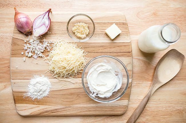 Ingredients for light alfredo sauce recipe