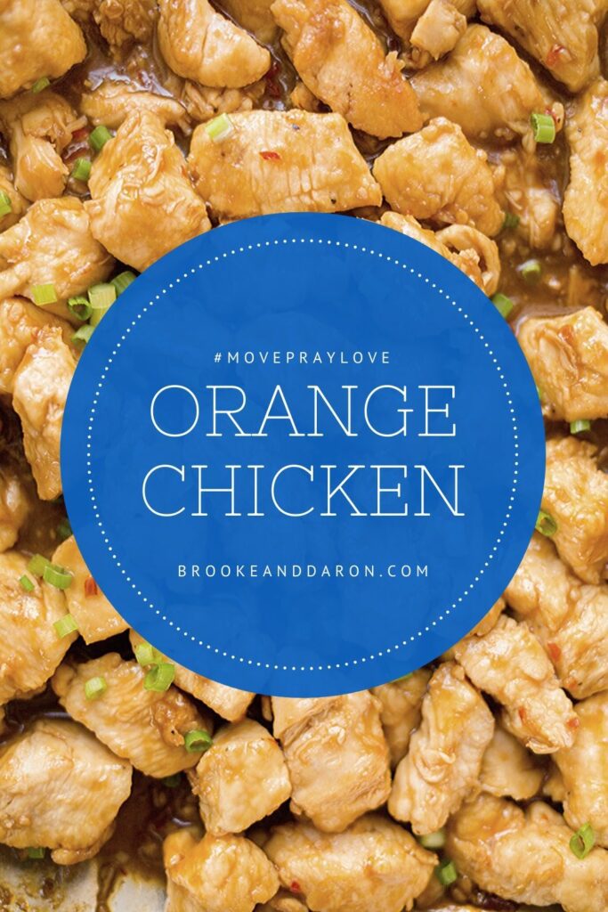 Orange chicken in skillet
