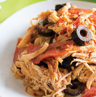 close up pepperoni chicken casserole