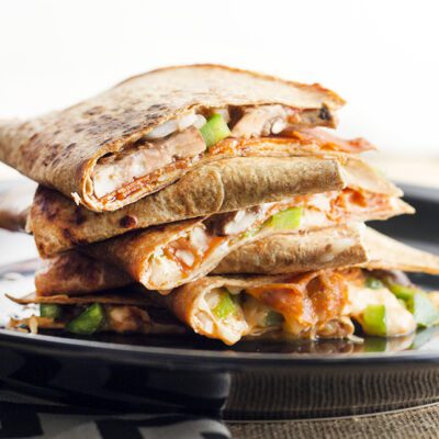 Pepperoni pizza quesadilla