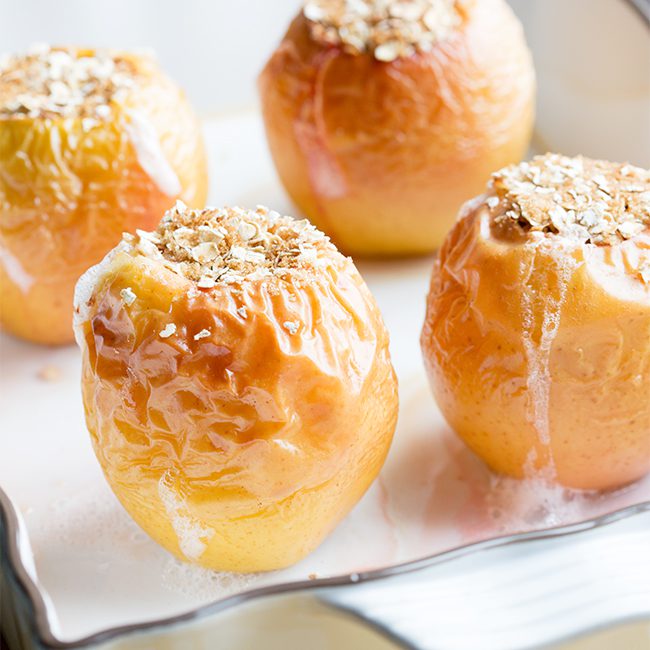 Closeup of baked apples