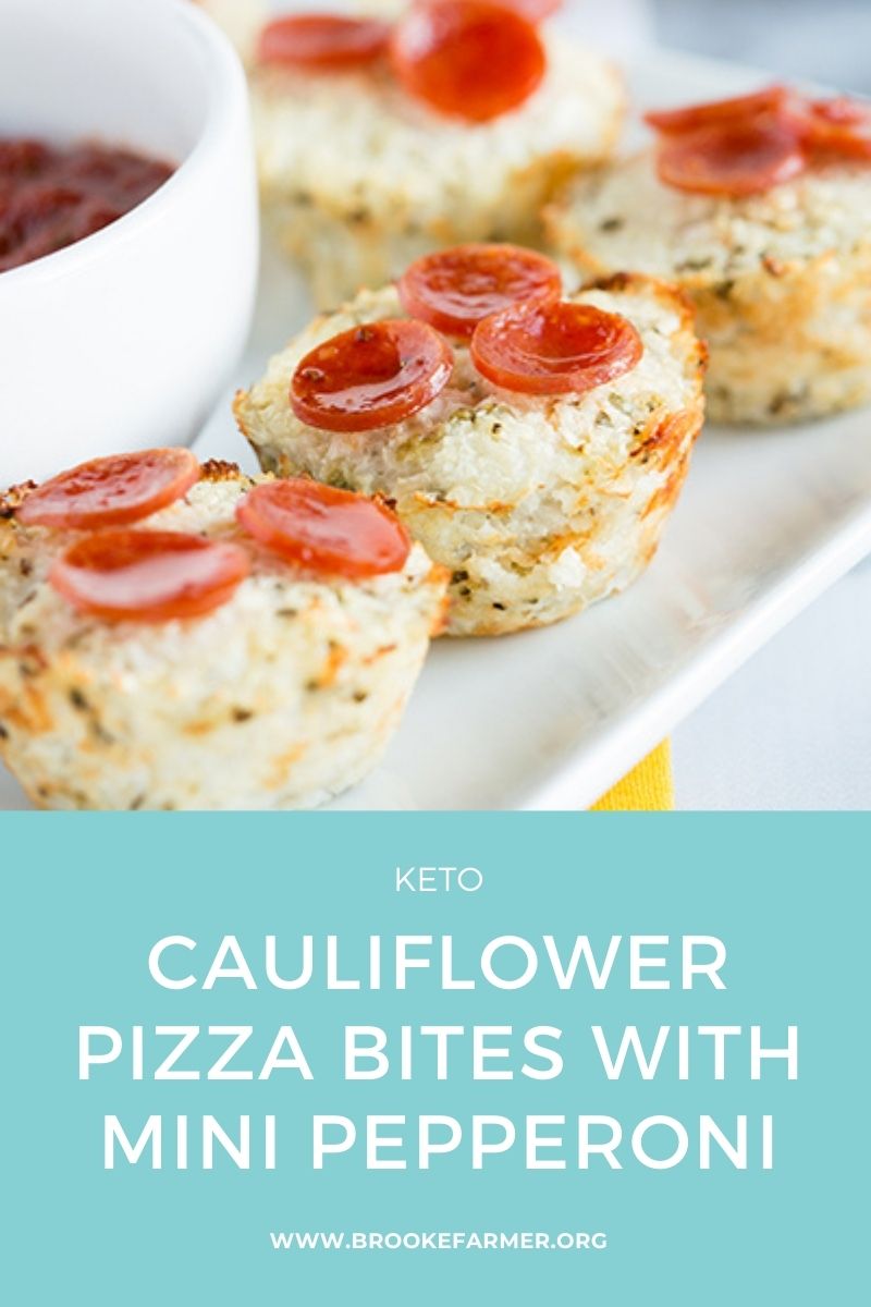 Cauliflower Keto Pizza Bites with Mini Pepperoni