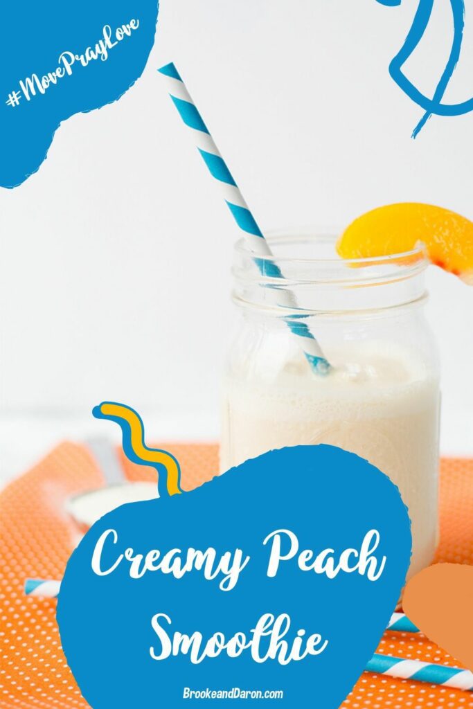 Peach smoothie in mason jar