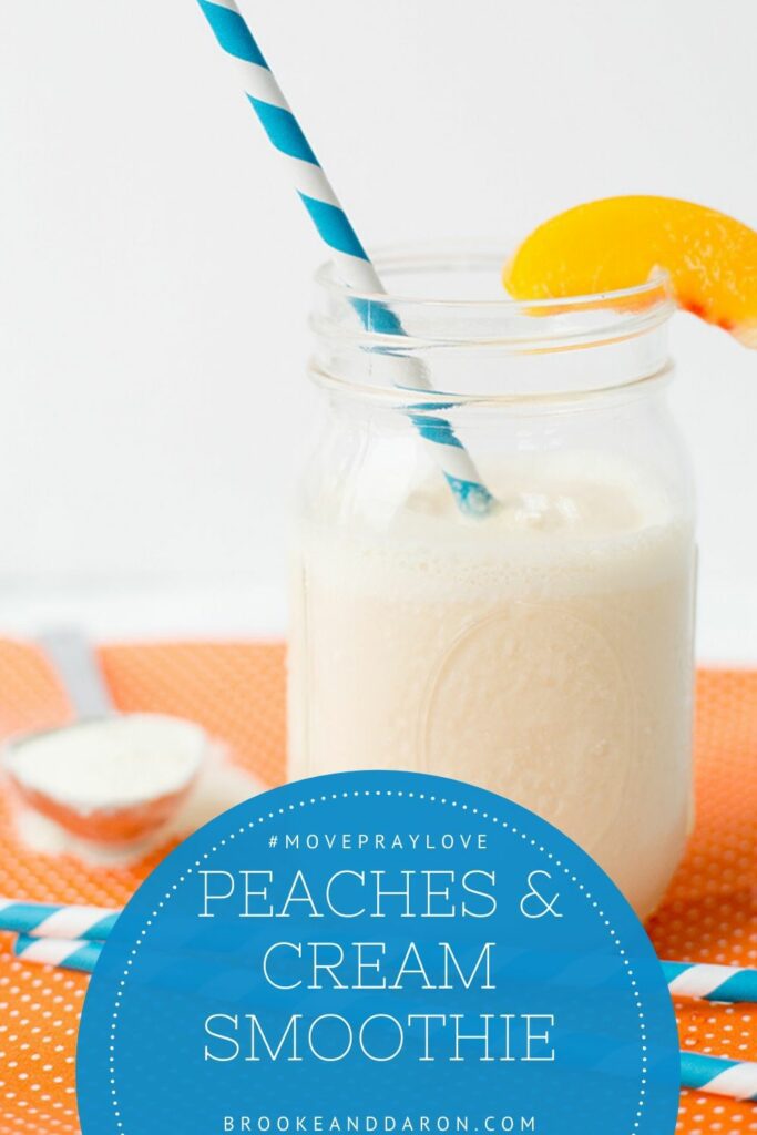 Peach smoothie in mason jar