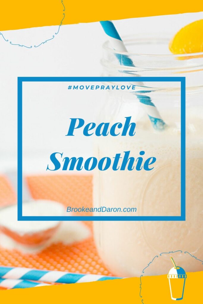Peach smoothie in mason jar
