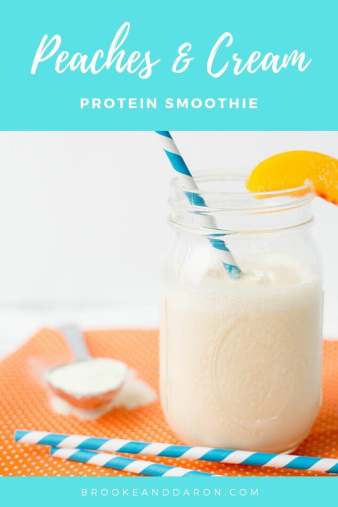 Peach smoothie in mason jar