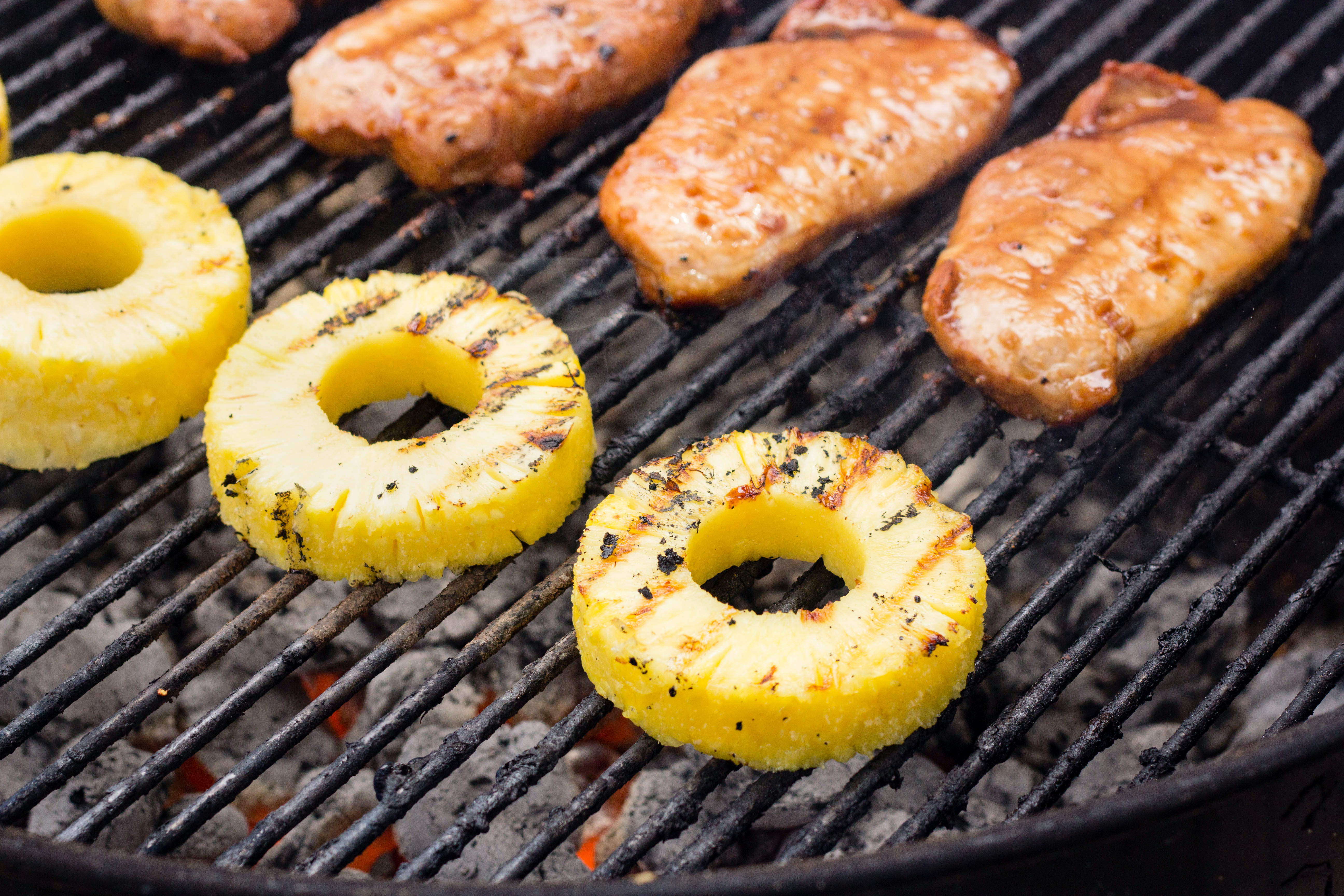 hawaiian pork chops on grill