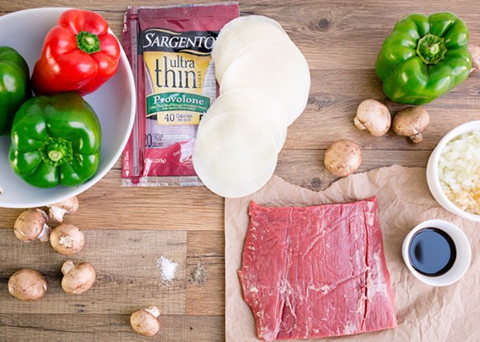 ingredients for philly cheesesteak stuffed peppers