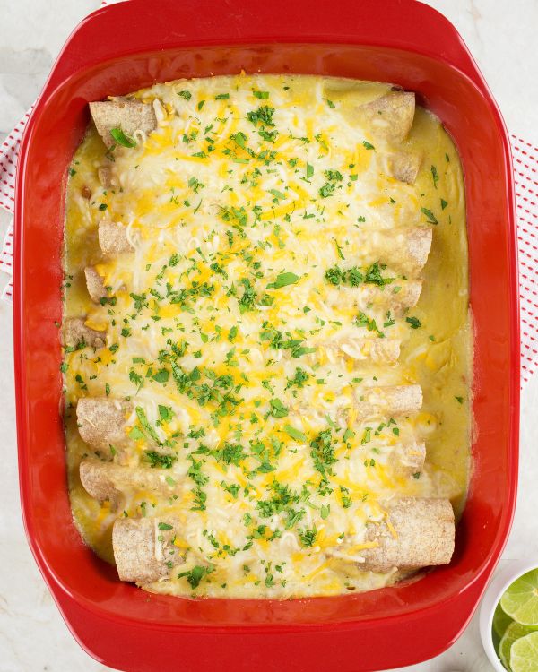 lightened-up sour cream chicken enchiladas
