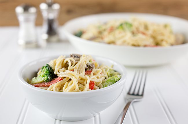 Chicken Pasta Primavera final shot