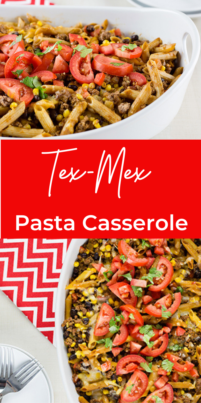 Collage image of bowls of tex mex casserole