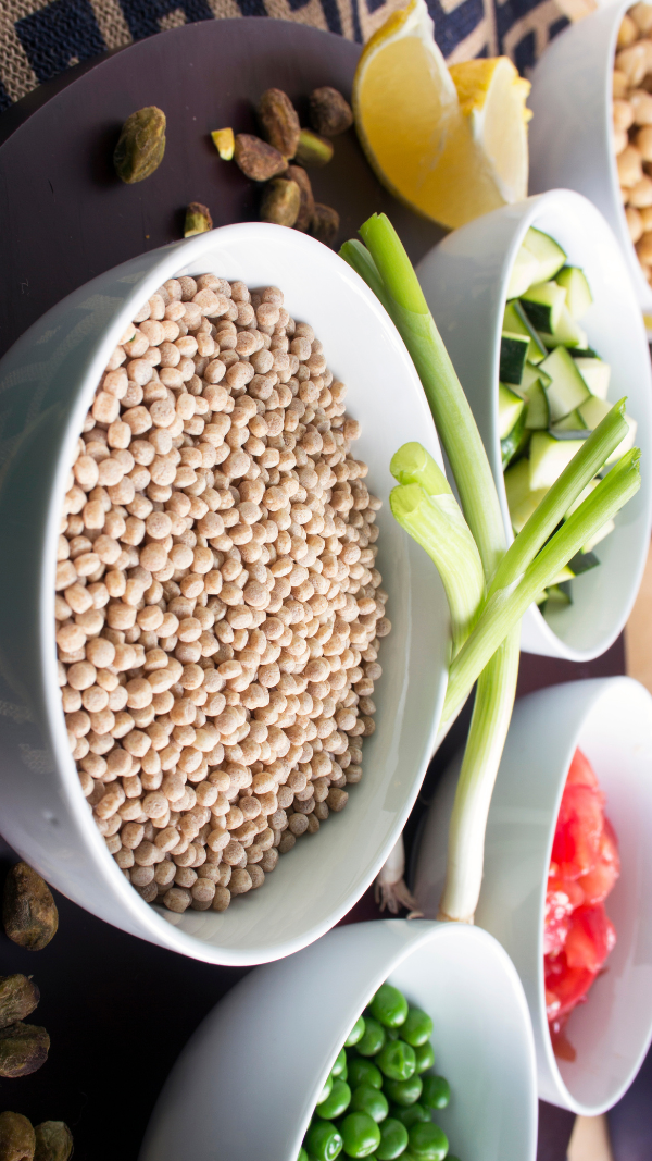 Chickpea Pearl Couscous Salad with Vegetables ingredients