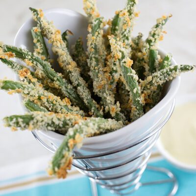 Healthy Green Bean Fries with Honey Mustard