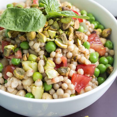 Chickpea Pearl Couscous Salad with Vegetables