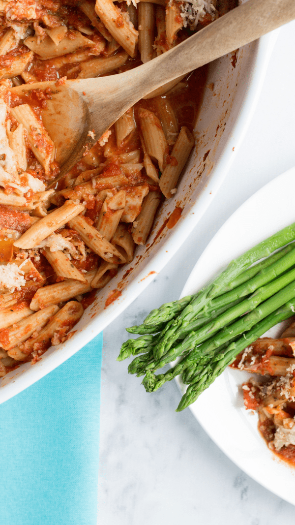 Skinny Chicken Parmesan Casserole Bake