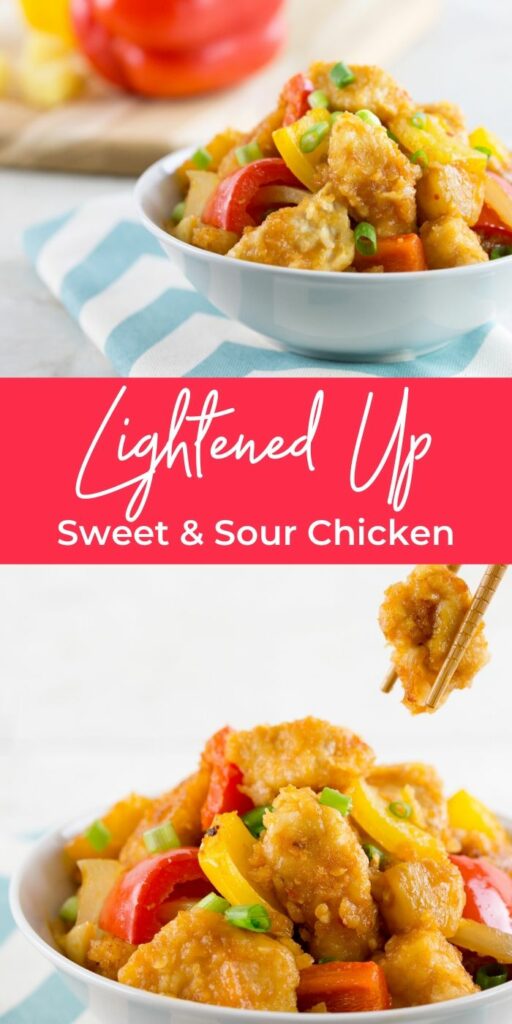 Collage picture of baked sweet and sour chicken