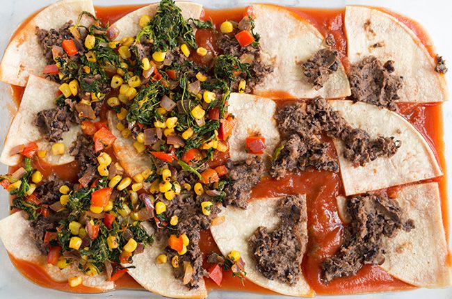 How to layer an enchilada lasagna recipe