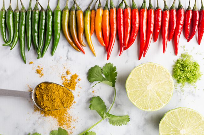 Spices used in thai curry chicken