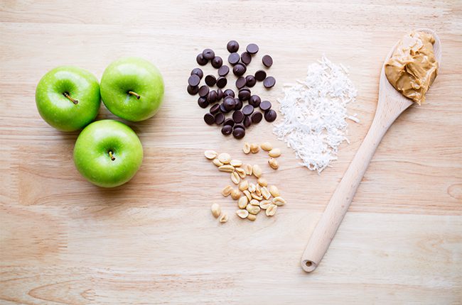 Ingredients for apple nachos