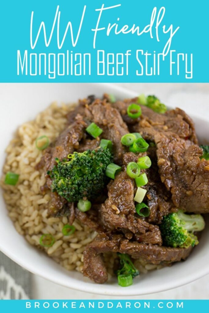 Overhead picture of WW mongolian beef stir fry recipe