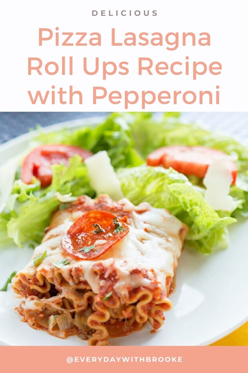Pizza Lasagna Roll Ups Recipe with Pepperoni