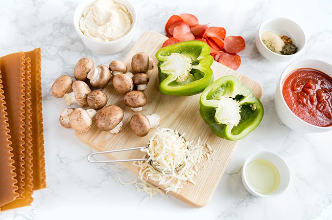 Pizza lasagna roll up ingredients