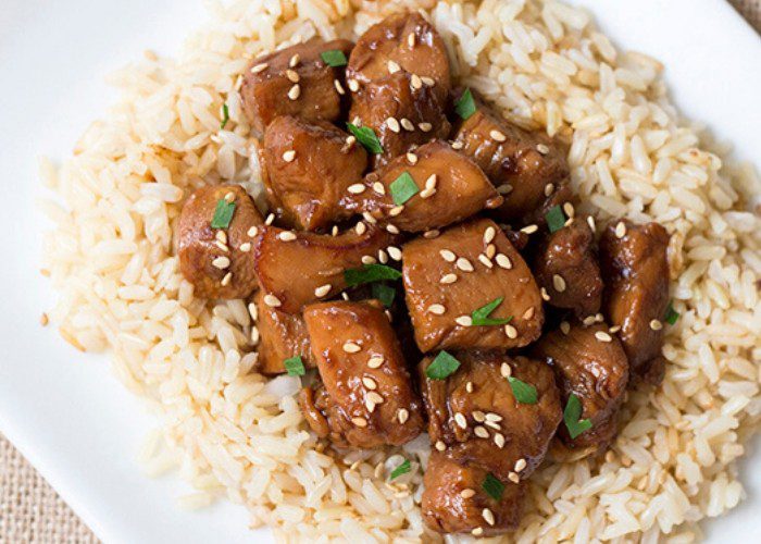 overhead image of Japanese Chicken Teriyaki