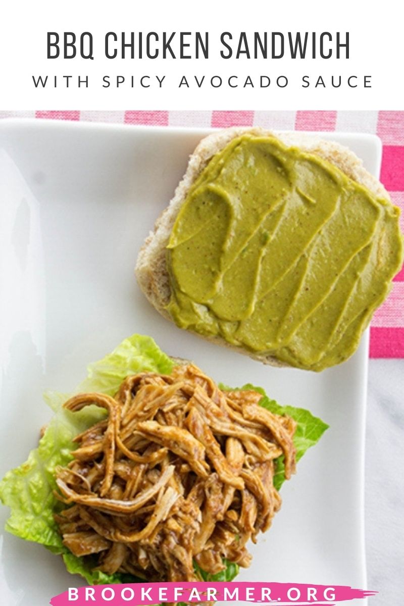 BBQ Chicken Sandwich with Spicy Avocado Sauce