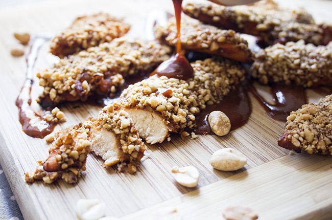 Chipotle Barbecue Peanut Chicken Tenders