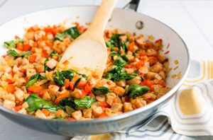 Tasty Stuffed Pepper Breakfast in a pan