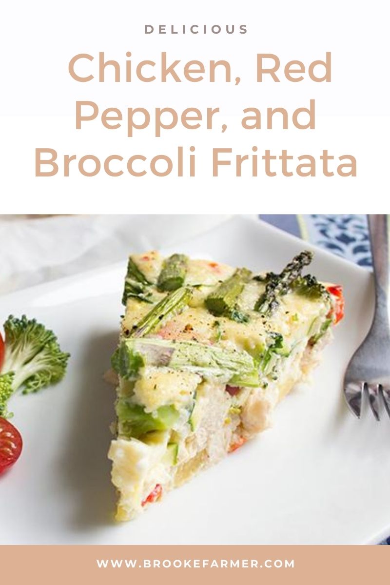 Chicken, Red Pepper, and Broccoli Frittata