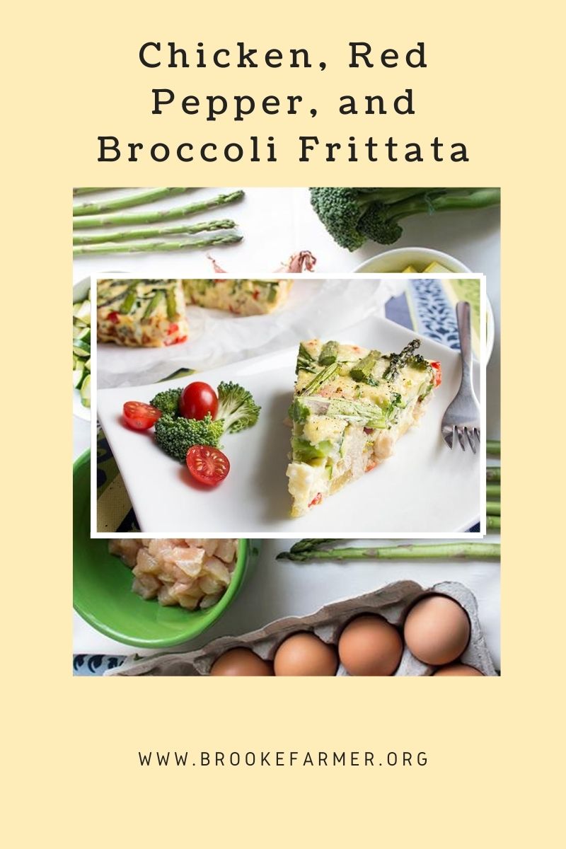 Chicken, Red Pepper, and Broccoli Frittata