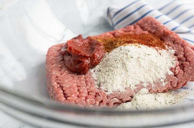 Assembling the Easy Mexican Ranch Burgers