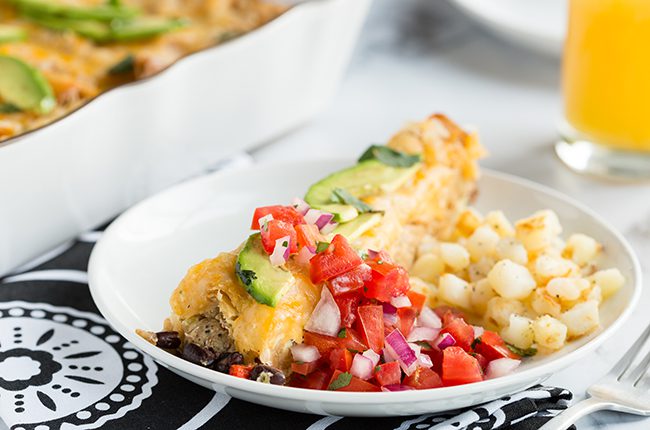 image of overnight breakfast enchilada casserole