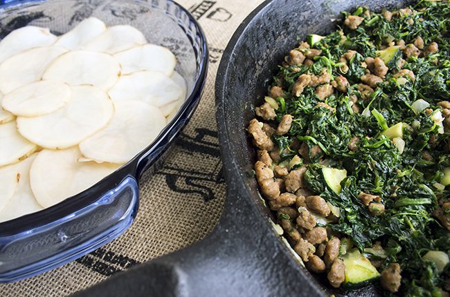 Layering Casserole with Potatoes