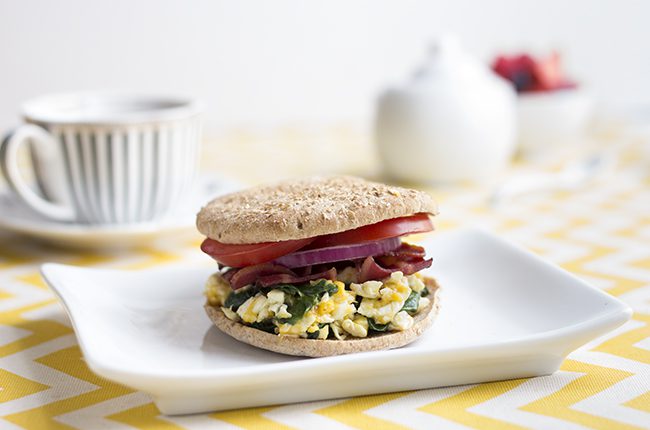 Finished and Plated Breakfast Sandwhich