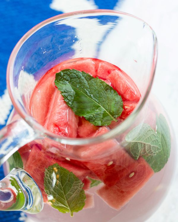 watermelon and mint detox water