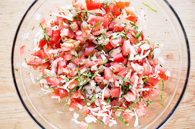 Bruschetta before Stuffing